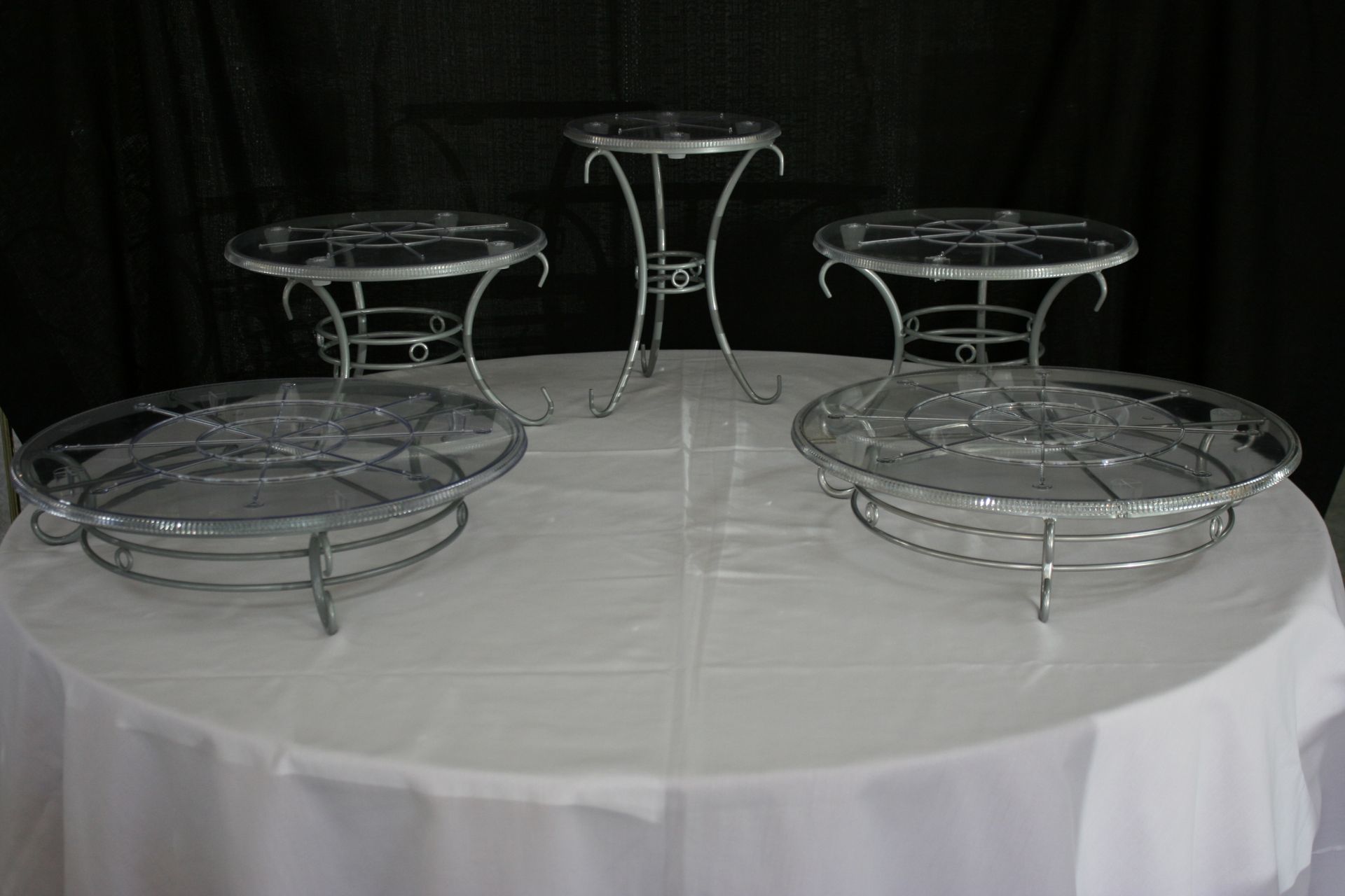 Grey Scroll Cake Stands