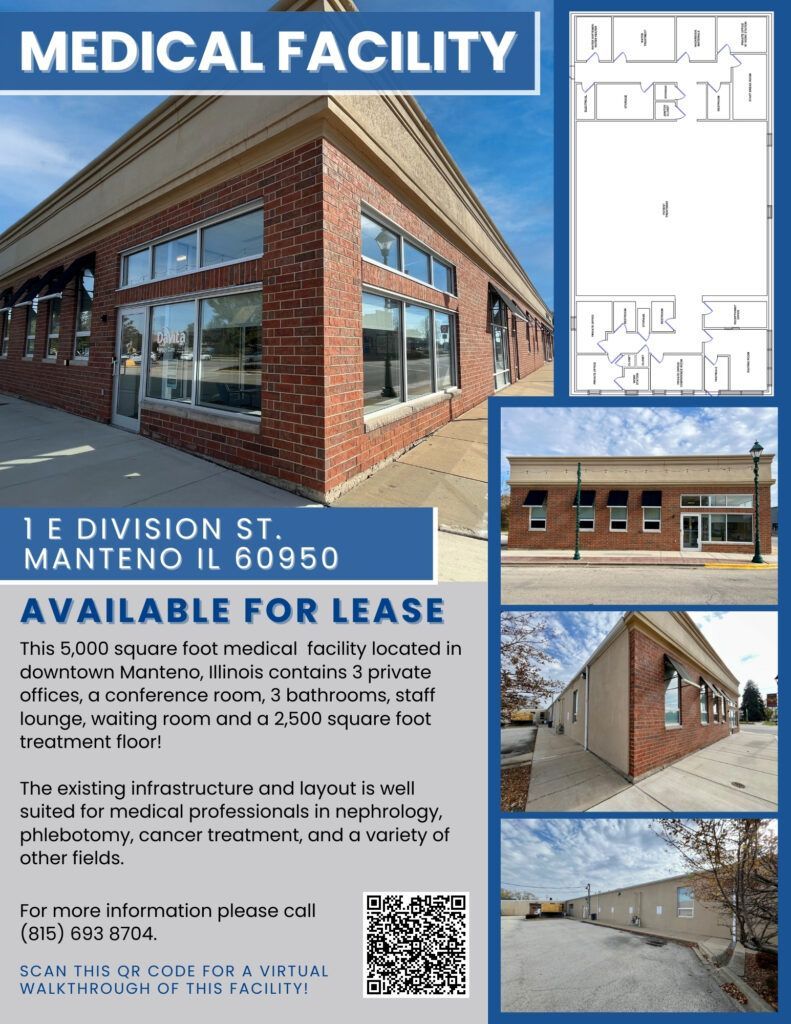 A flyer for a medical facility is available for lease.