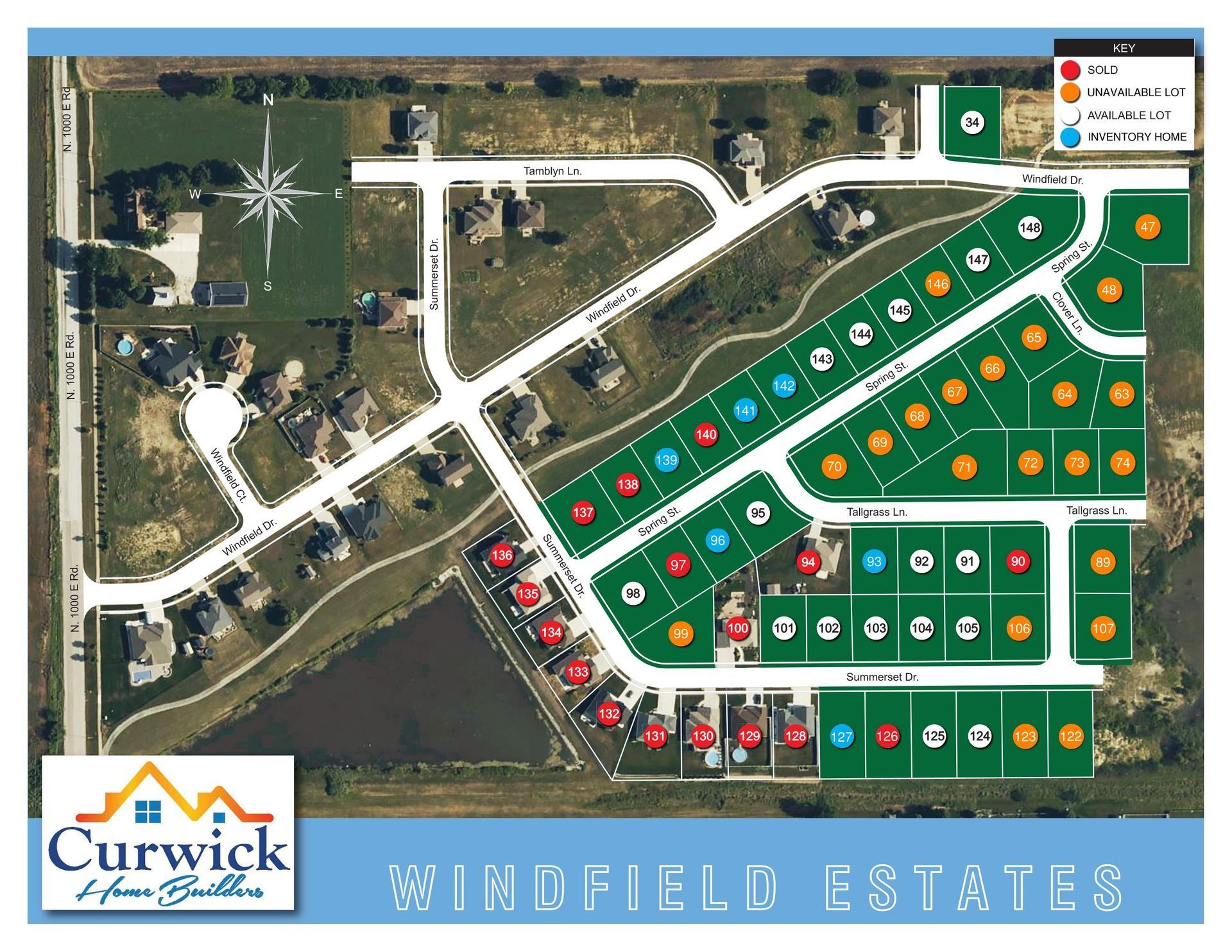 An aerial view of curwick windfield estates.