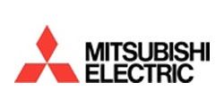 Mitsubishi Electric logo: three red diamonds with the words 