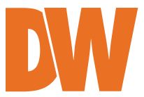 The dw logo is orange on a white background.