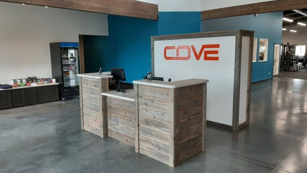 Reception desk with 