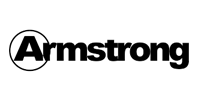 Armstrong logo in black and white: 