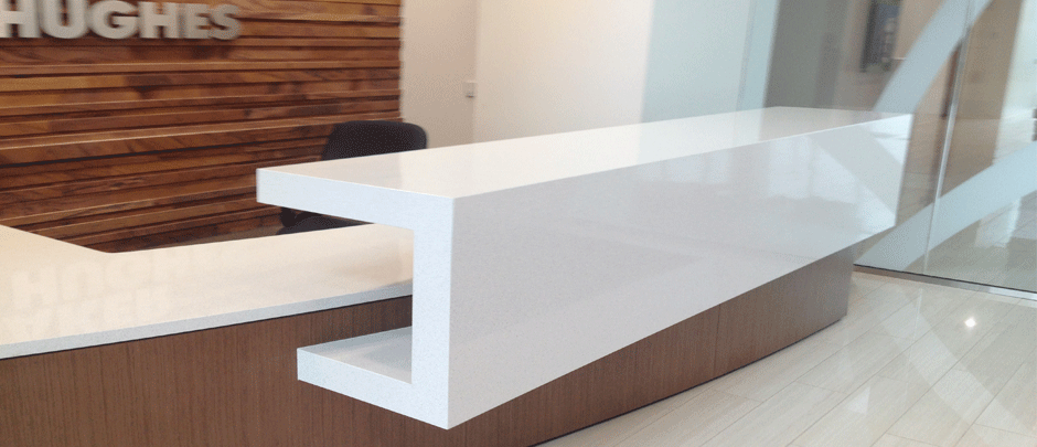 White commercial countertop