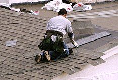 Man working on the roof