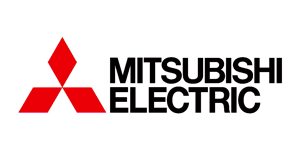 Mitsubishi Electric logo: a red three-diamond symbol with 