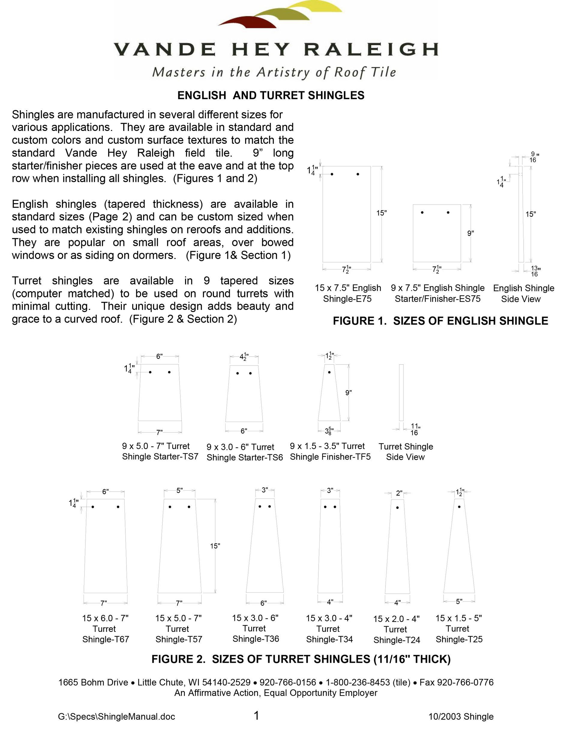 English And Turret Shingles Manual