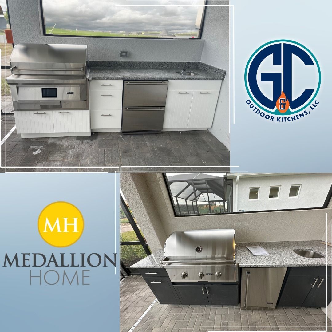 Outdoor kitchen examples with logos for 