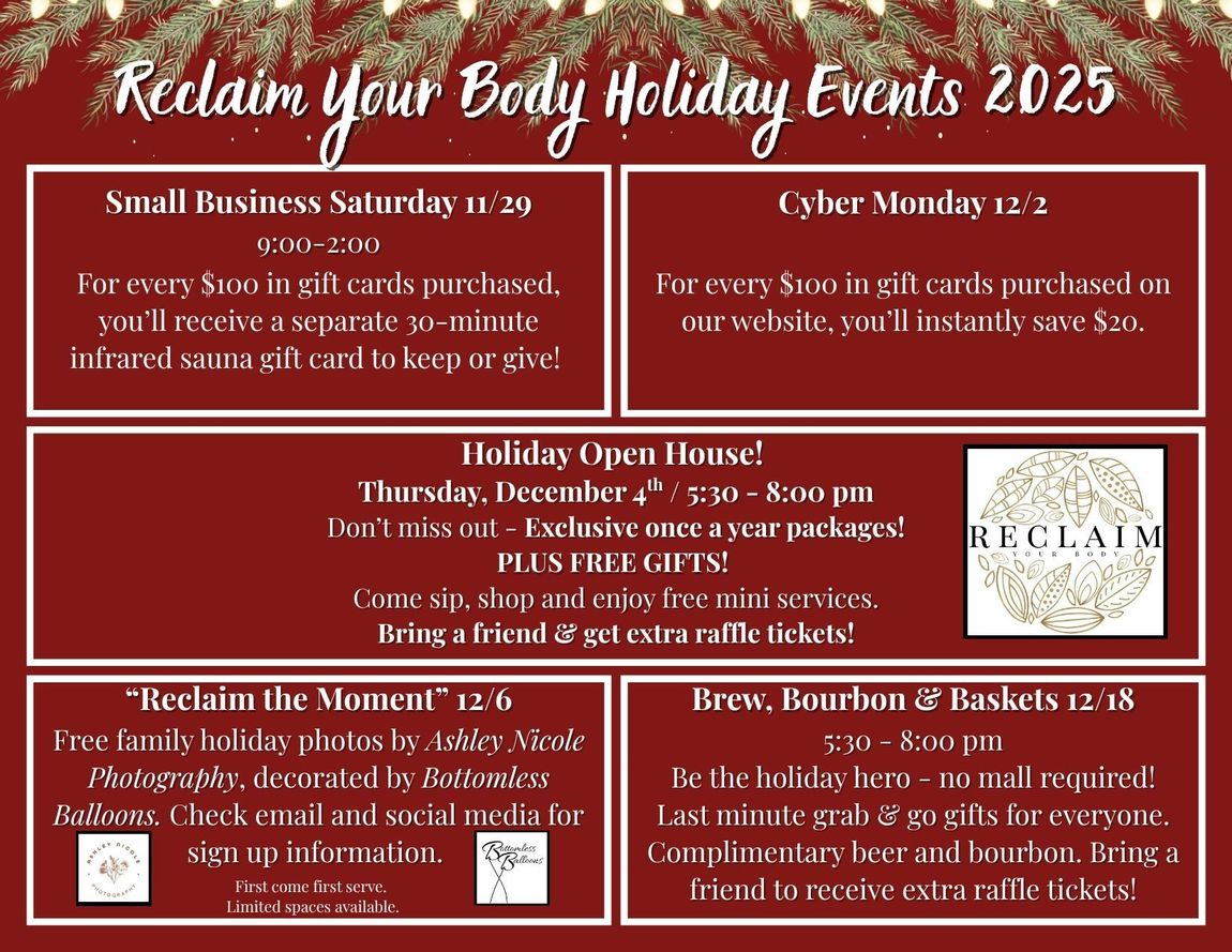 Holiday event flyer for