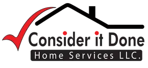 Consider It Done Home Services LLC logo with red checkmark roof icon