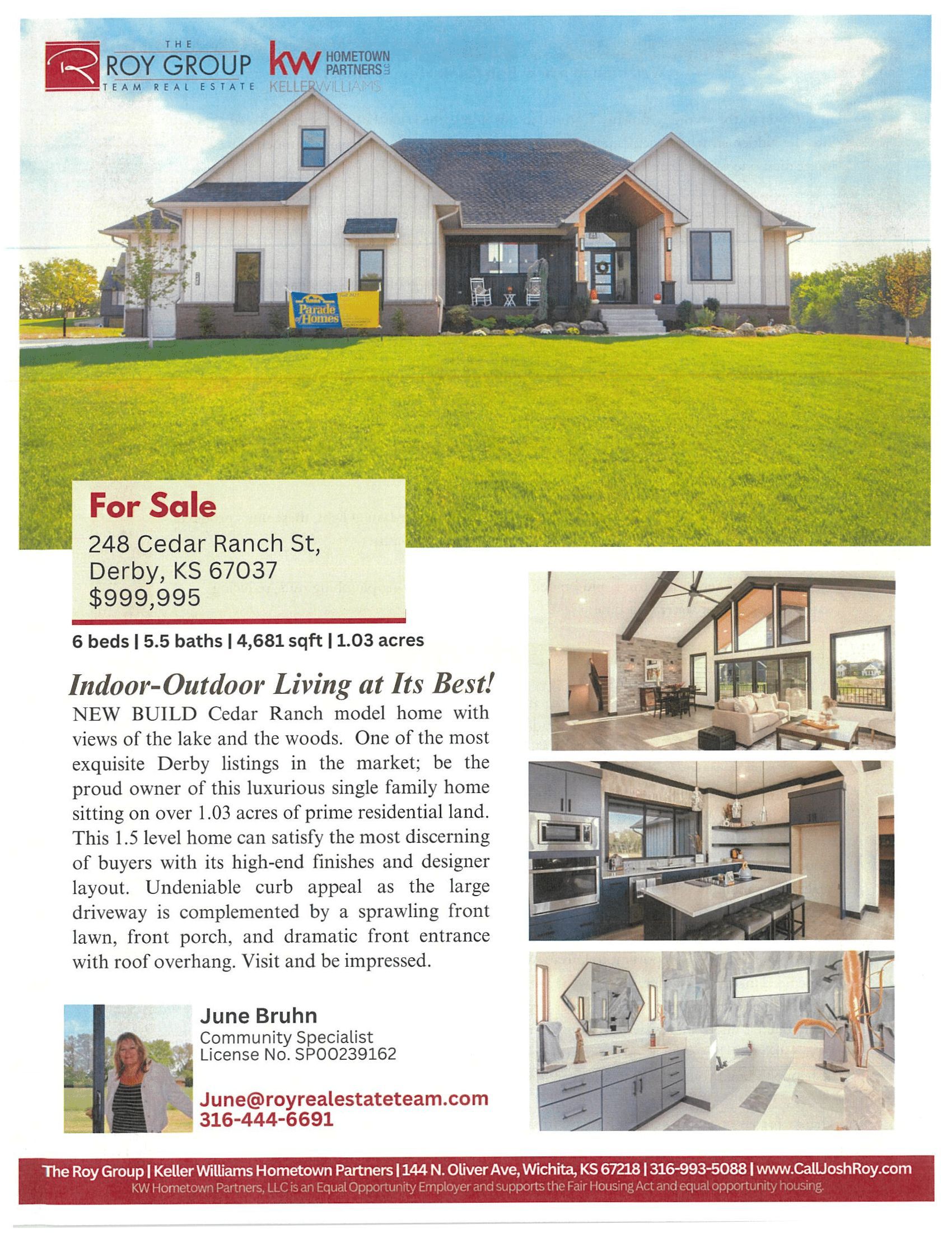 A for sale flyer with a picture of a house