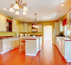 Beautiful kitchen with wooden floor