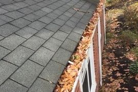 Leaves removal on gutter