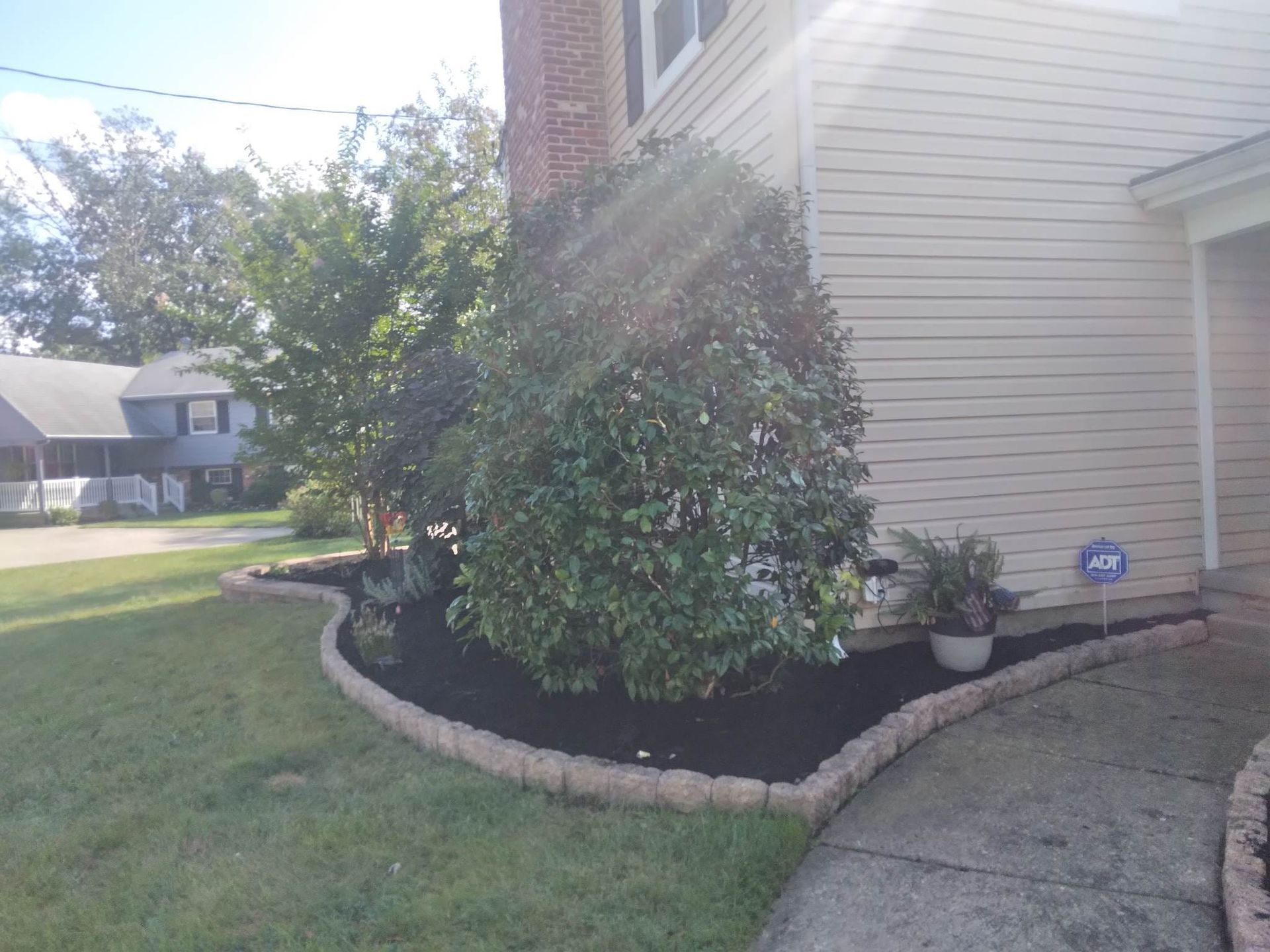 A white house with a tree in front of it