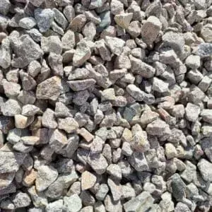 Pile of gray and tan gravel.