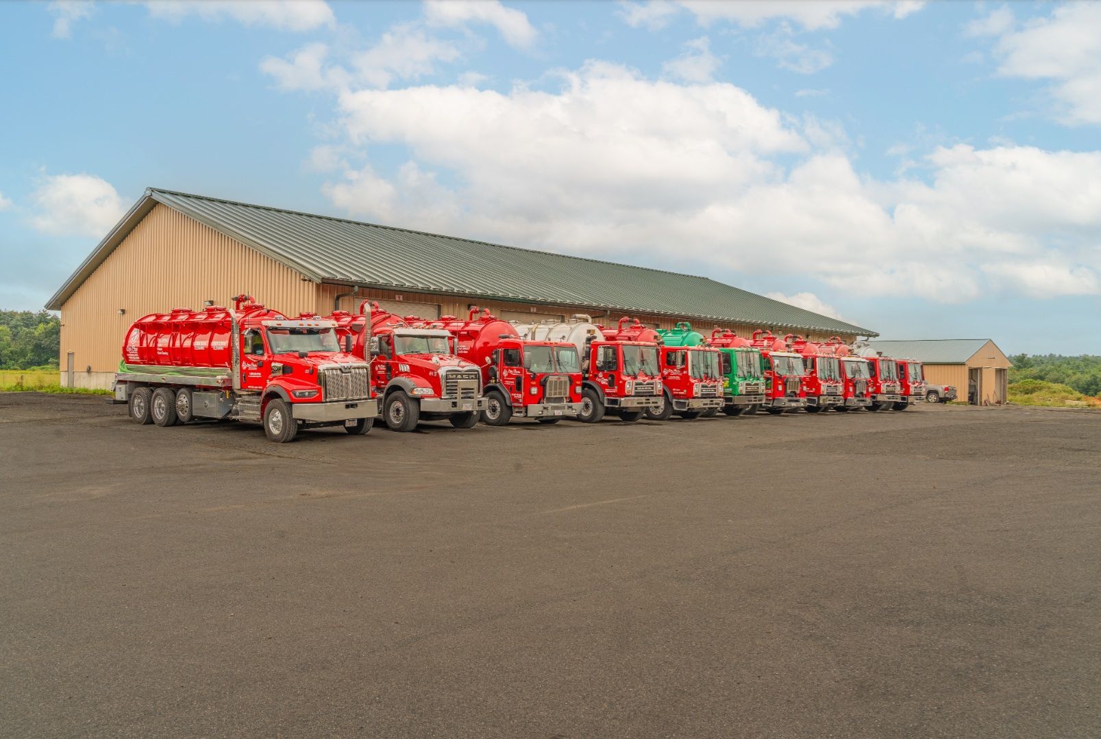 row of trucks