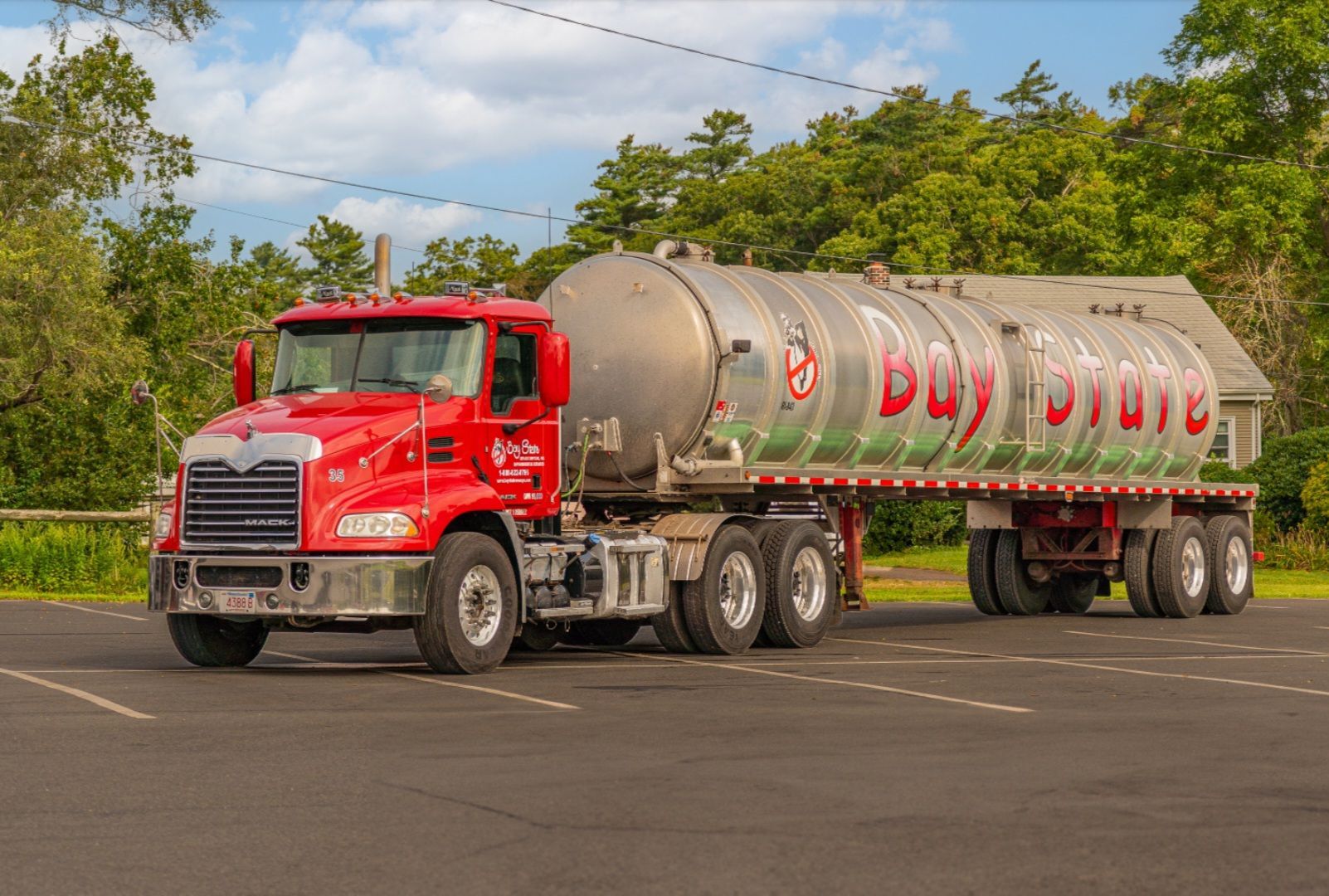 red septic truck for business