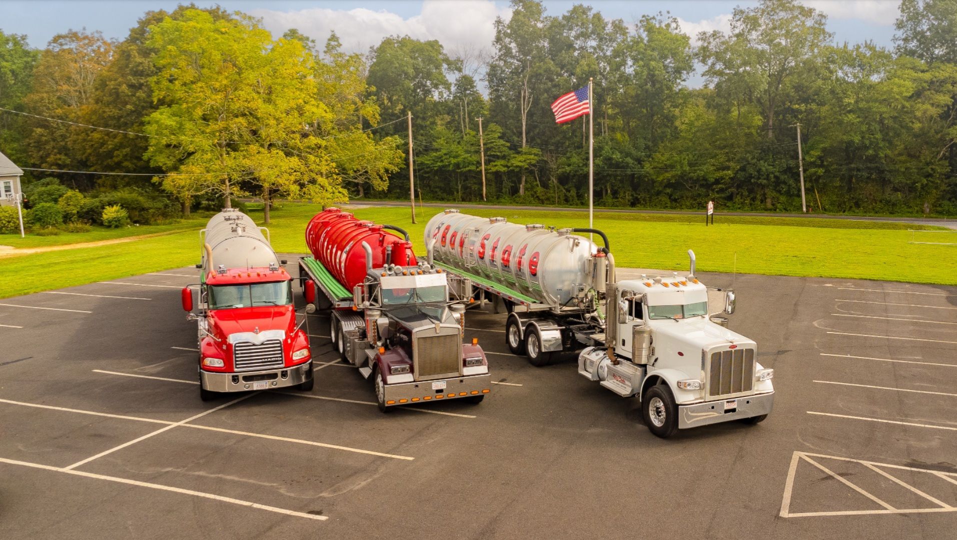 trucks in parking lot