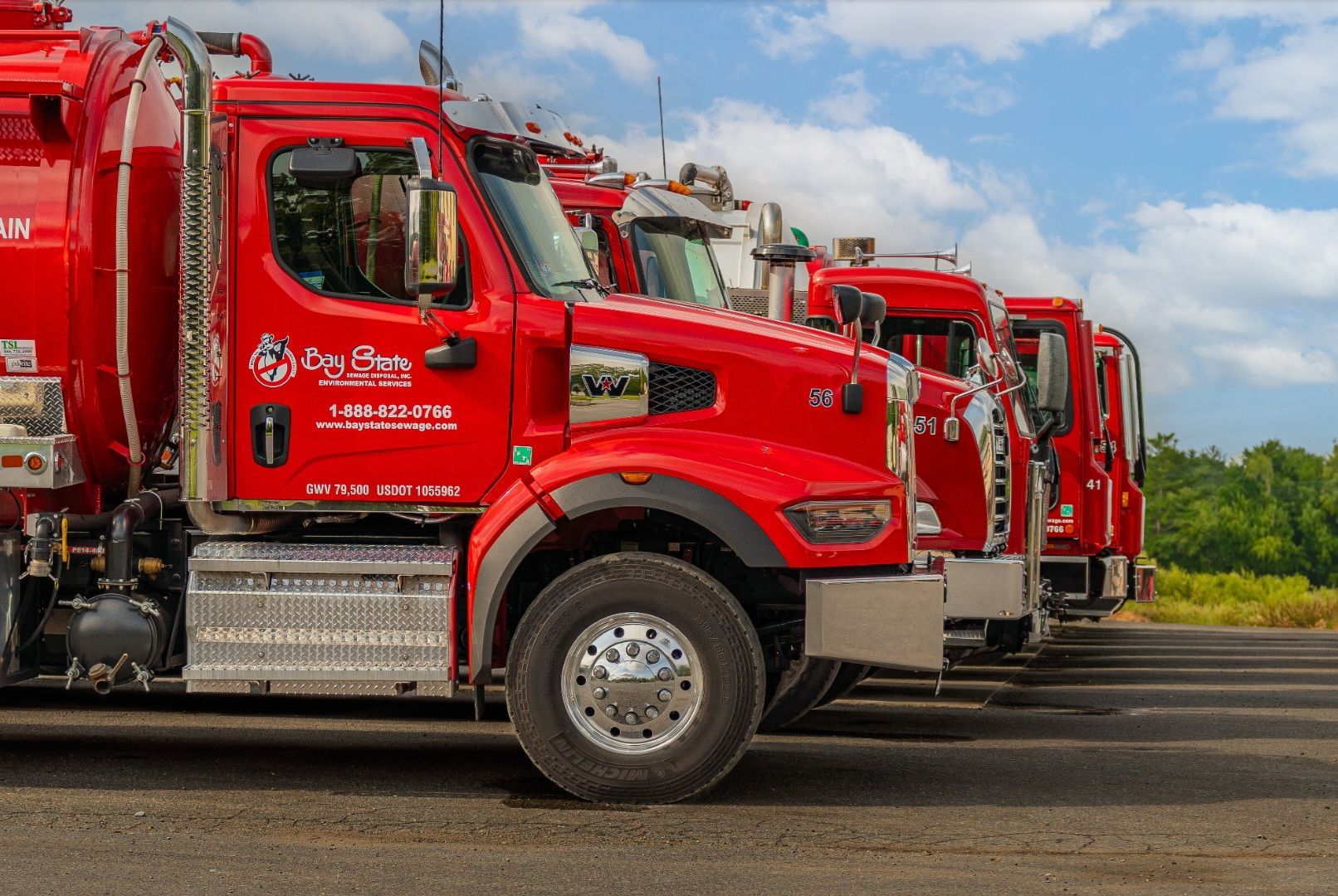 side view of truck heads