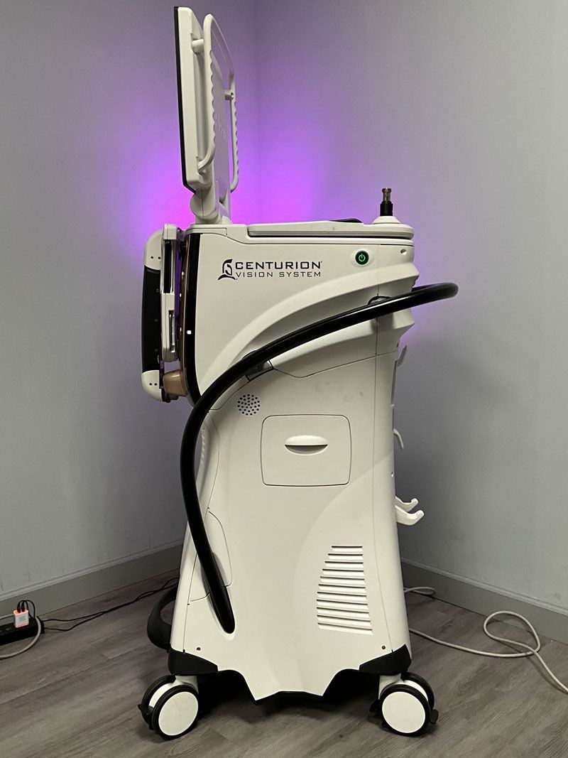 White medical device labeled 