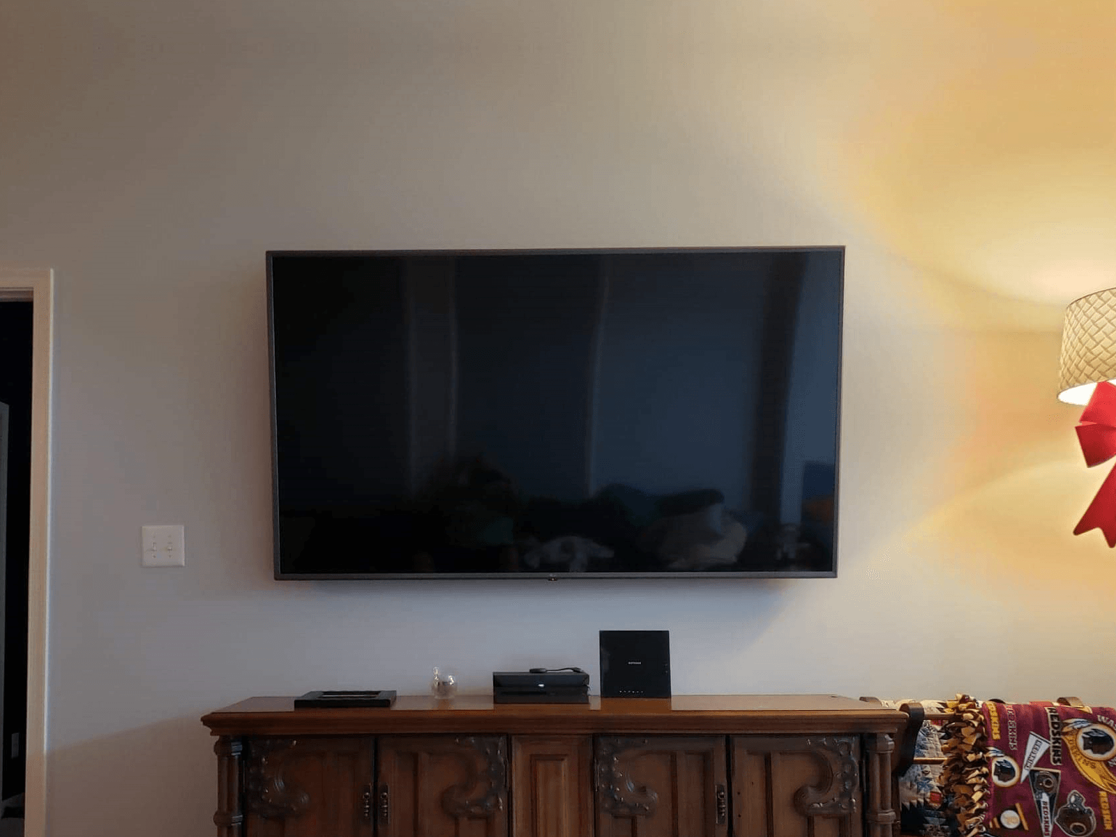 Television on wall