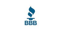 BBB logo with blue torch icon and letters on a white background