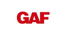 Red GAF logo on a white background