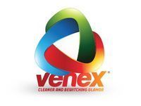 Logo for Venex: interconnected multicolored triangle over the word 
