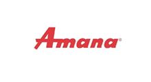 Amana logo in red italic text on a white background
