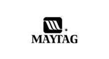 Maytag logo in black text with a stylized black square icon above it