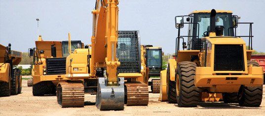Different kinds of heavy equipments