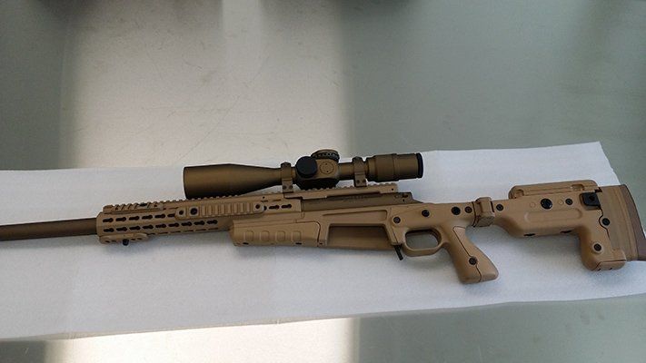 338 Lapua, Accuracy International Chassis, US Optics with coyote tan and burnt bronze