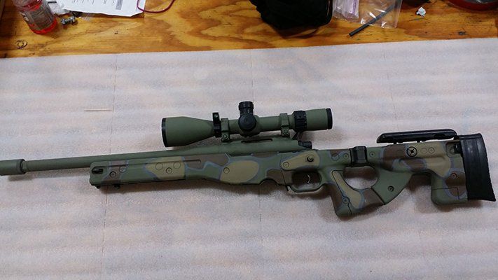 308 with Accuracy International 2.0 Folding Chassis with forrest green, brown, flat dark earth and sniper gray