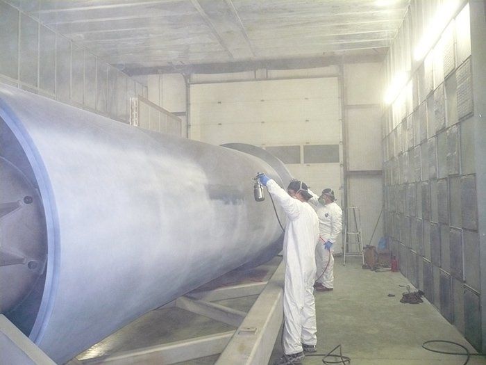 Large Mandrel being Teflon Coated with FEP