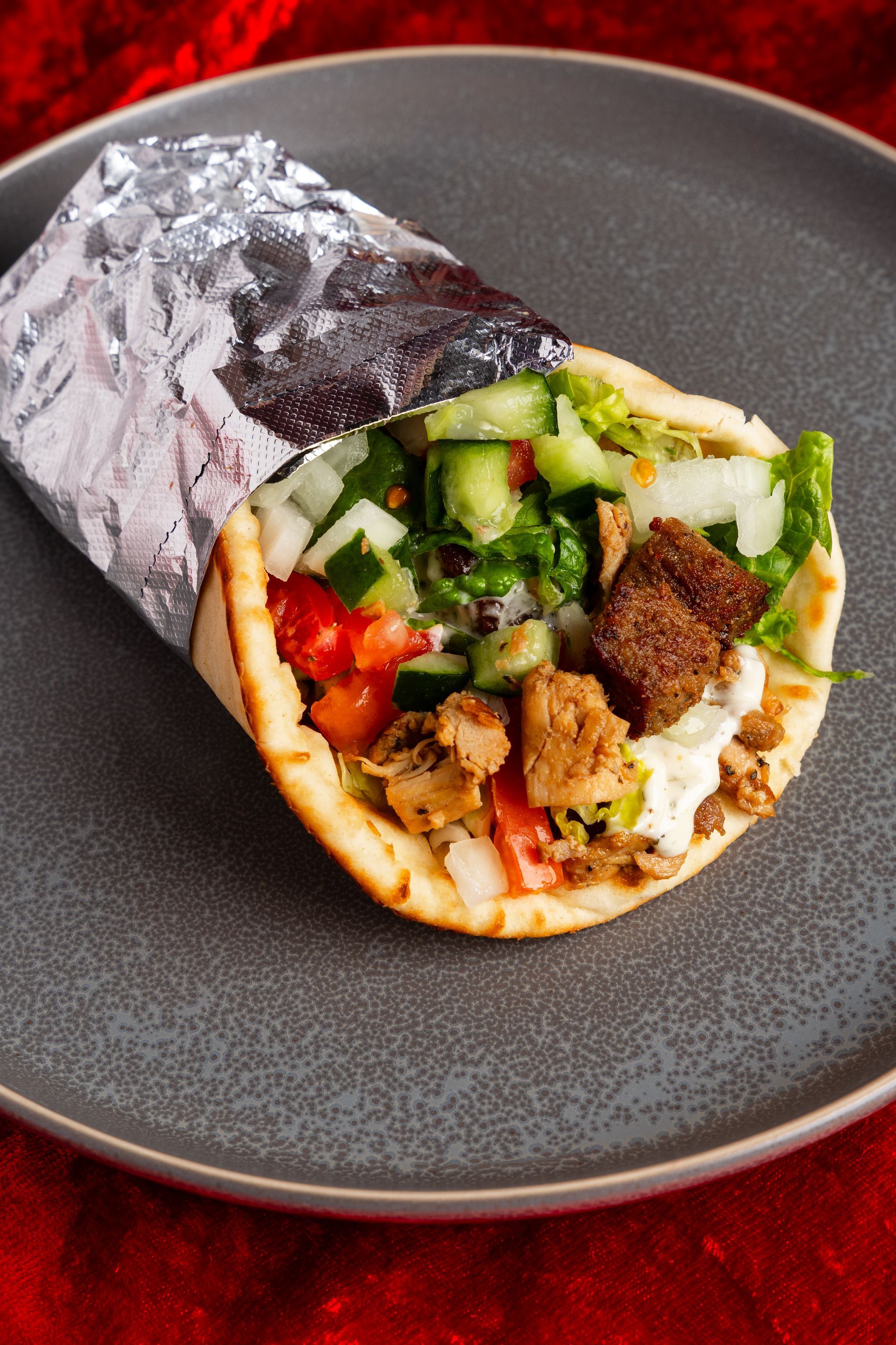 There are many different types of food on the table.