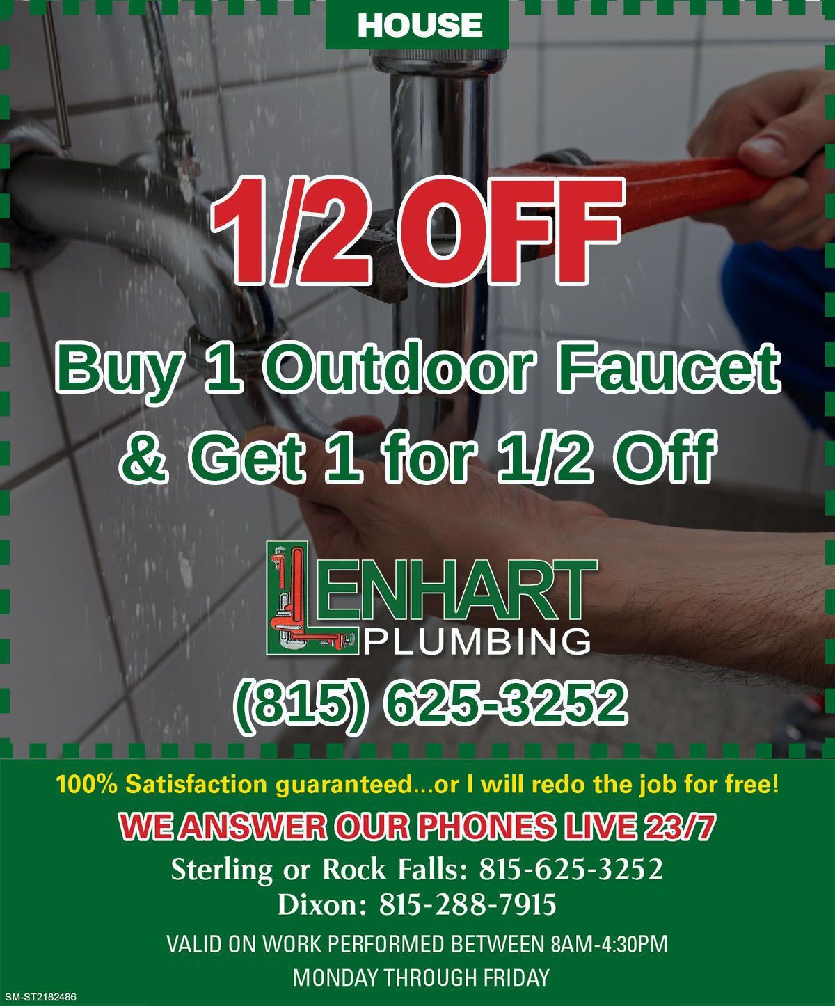 Buy 1 Outdoor Faucet & Get 1 for 1/2 Off Coupon