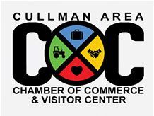 The logo for the cullman area chamber of commerce and visitor center.