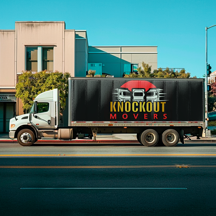 White box truck with