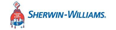 The logo for sherwin williams is shown on a white background