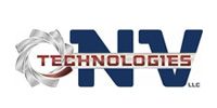 NV Technologies LLC logo with metallic blue letters and a red TECHNOLGIES banner over a silver circular graphic