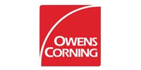 Owens Corning logo in white on a red square background