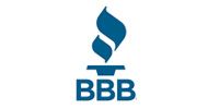 BBB logo with a blue flame above bold blue letters on a white background