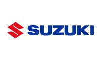 Suzuki logo with red emblem and blue wordmark on a white background
