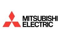 Mitsubishi Electric logo with red three-diamond icon and black text on white background