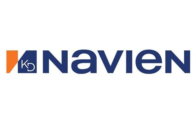 Naviien logo with a navy wordmark and orange-and-blue icon on a white background
