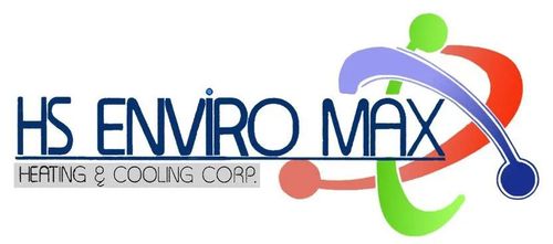 HS Enviro Max Heating & Cooling Corp logo in blue, green, and orange with stylized abstract figure