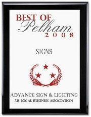 Framed award plaque reading 