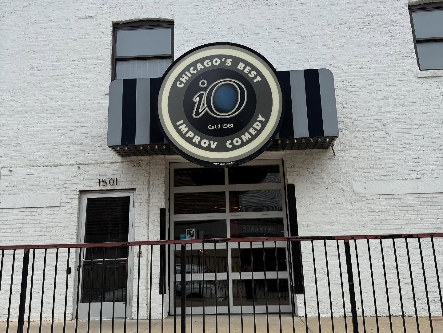Exterior of a comedy club, 