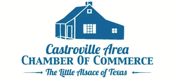 Castroville Area Chamber of Commerce logo with blue barn and “The Little Place of Texas” tagline