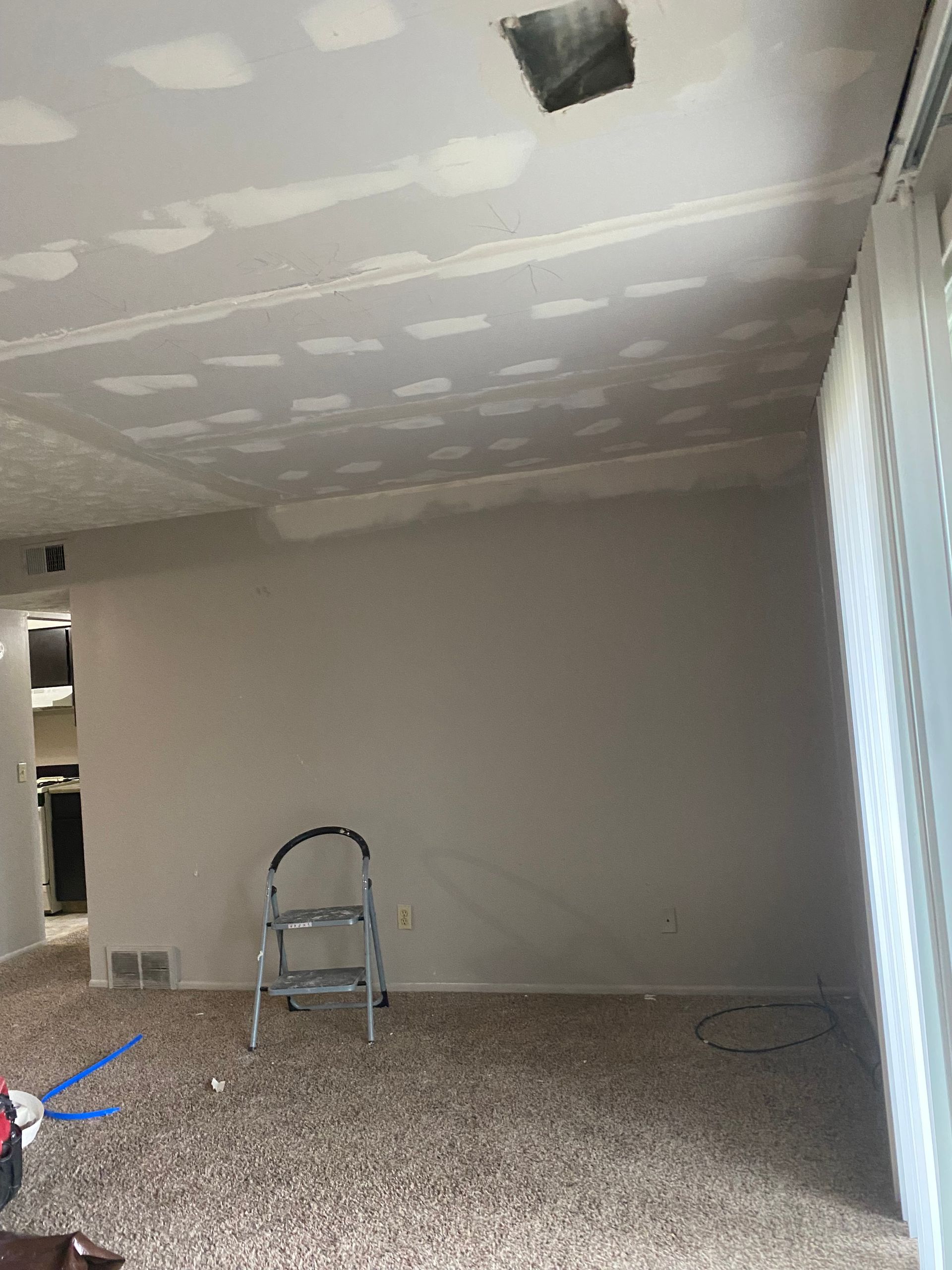 There is a ladder in the middle of the room.